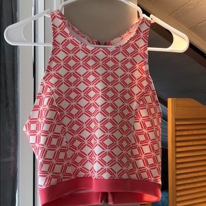 Pink patterned crop top